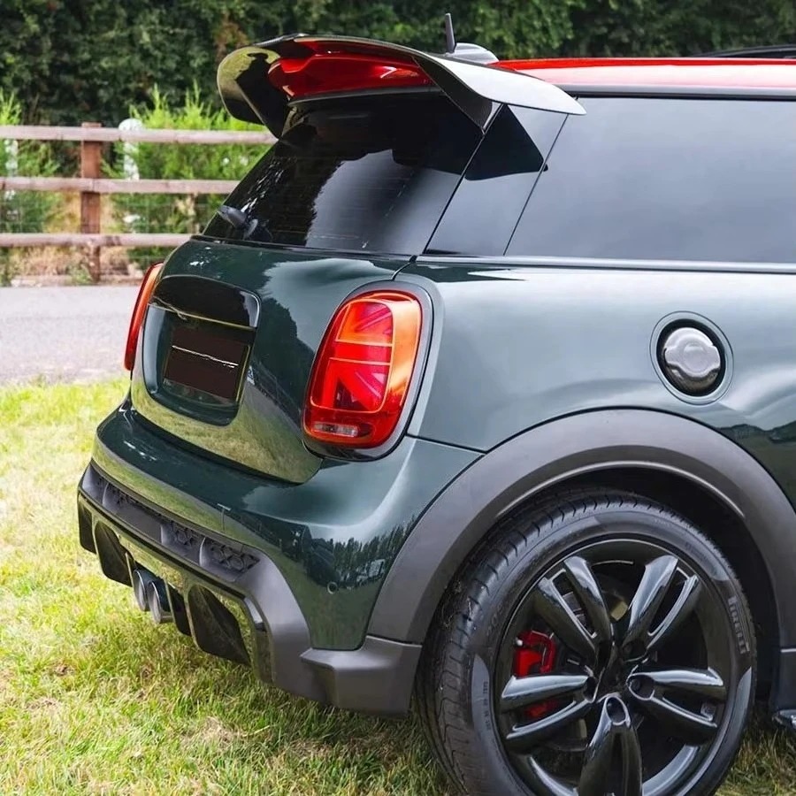 MINI JCW F56 Cooper S 2013-2023 Carbon Fiber Polished Finish Rear Spoiler Deck Double Roof Style Tail Wing Body Kits